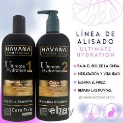 Cera Fria Havana Cosmetics 360 ML Kératine Brésilienne (shampoing et chirurgie)