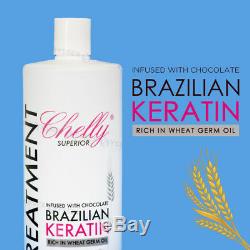 Chelly Cheveux Relaxer Kératine Traitement Brésilien Chocolate 32 Fl Oz