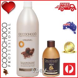 Cocochoco Pro Original 1000ml + Gold 250ml Brésilien Keratin Salon Traitement