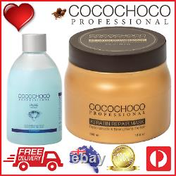 Cocochoco Pro Pure Traitement Des Cheveux Kératines Brésiliens 250ml + Masque Repair 500ml