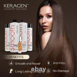 Crème lissante premium pour traitement capillaire à la kératine brésilienne, sans sulfate anti-