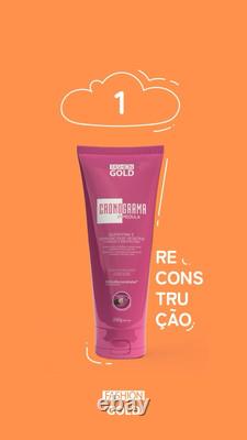 Cronograma Capillaire Fashion Gold 3 masque 1 shampoing Original BRÉSIL