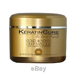 Cure De Kératine Cure Brésilienne Gold Honey Bio 0% Kit Traitement De Cheveux Complexe 10 Oz