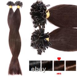 DÉGAGEMENT Extensions de Cheveux Humains Pré-Encollées U-Tip Ongle Kératine Remy Cheveux Épais 1G