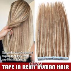 Dégagement Bande de cheveux humains Remy en peau complète Extensions de tête complète Blonde Beige 8A