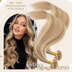 EXTENSIONS DE CHEVEUX HUMAIN REMY PRÉ-COLLÉES EN KERATINE FUSION U TIP 1G ÉPAISSE USA