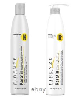 Ensemble de soins professionnels à la kératine Firenze : shampoing à la kératine, conditionneur intense