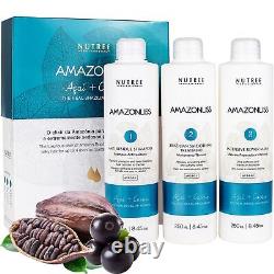Ensemble de traitement capillaire à la kératine Amazonliss 8.45 Fl Oz Ingrédients naturels ACAI