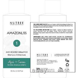 Ensemble de traitement capillaire à la kératine Amazonliss 8.45 Fl Oz Ingrédients naturels ACAI