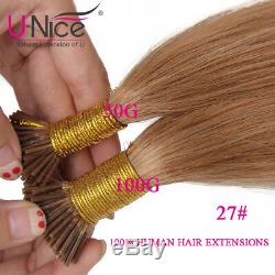 Épais 0,5g / S Kératine Bâton I-tip Fusion Remy Droite Cheveux Extension 1824