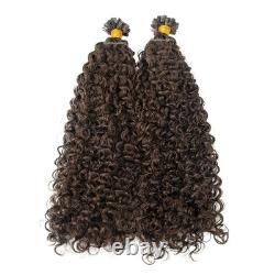 Extension de cheveux humains Remy bouclés profonds à pointe plate, fusion de kératine K Tip, 100 g