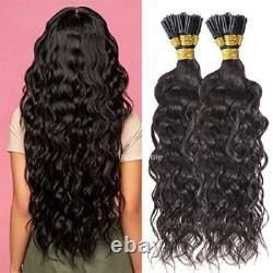 Extension de cheveux humains brésiliens I Tip ondulation souple effet vague d’eau, 100 g
