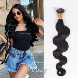 Extensions capillaires Remy en cheveux humains ondulés Body Wave à pointes plates K Tip kératine fusion 100 g