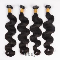 Extensions capillaires Remy en cheveux humains ondulés Body Wave à pointes plates K Tip kératine fusion 100 g