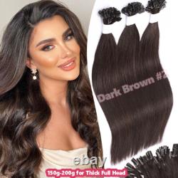Extensions capillaires en cheveux humains 100 % Remy, pointes en U en kératine Fusion, mèches épaisses avec reflets