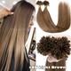 Extensions Capillaires En Cheveux Humains Remy 100 % Balayage, Pointes En U Pr&eacute;-li&eacute;es &agrave; La K&eacute;ratine, 18 Pouces
