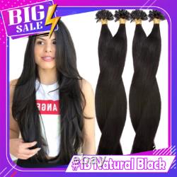 Extensions capillaires en cheveux humains Remy russes pré-kératinisés à pointe en U pour ongles épais, 0,5 g/s, 1 g