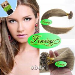 Extensions capillaires en cheveux humains à pointe en U à la kératine, fusionnées, à pointe en kératine, double tirage, cheveux Remy