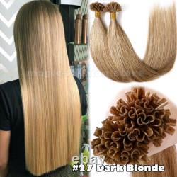 Extensions capillaires humaines blondes pré-liées à kératine, pointe en U, fusion réelle/brésilienne