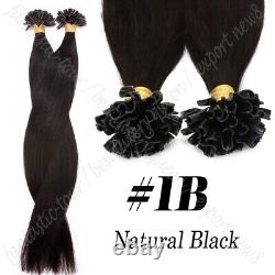 Extensions de Cheveux Humains 100% Remy, Pointes en U à Fusion de Kératine, Épaisses et Pré-collées