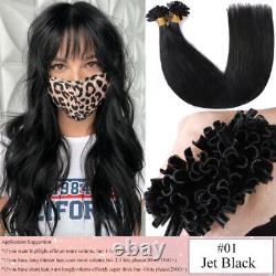 Extensions de Cheveux Humains 100% Remy Pré-Collées U Tip en Kératine Fusion, Épaisses avec Colle