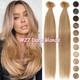 Extensions De Cheveux Humains 100% Remy Avec Colle à Kératine, Fusion Chaude, Pointes Plates En U, Épaisseur 1g