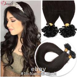 Extensions de Cheveux Humains 100% Remy en U Russe Prédécollées à la Kératine 300PCS 1G
