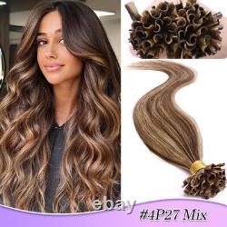 Extensions de Cheveux Humains 100% Remy en U avec Keratine Pré-collées pour Fusion à Chaud