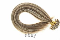 Extensions de Cheveux Humains Remy à Pointes U Pré-attachées en Kératine Balayage Mèches 1g/s