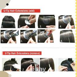 Extensions de Cheveux Pré-collées Remy en Vrai Cheveux Humains avec Pointes en U, Fusion de Kératine Épaisse de 200G