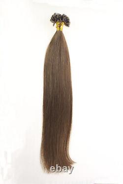 Extensions de Cheveux U-Tip en Kératine 16-26 Pouces Pré-adhésives en Cheveux Humains Remy pour Tête Complète