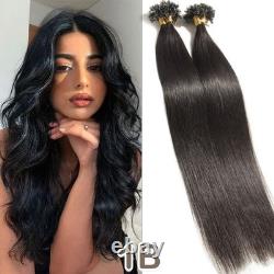 Extensions de Cheveux en U-Tip Fusion de Kératine Pré-Collées, Mèches de Cheveux Humains Remy