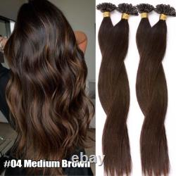 Extensions de cheveux 100 % Remy humains soyeux, pré-adhésives à la kératine, pour pointes en U, fusion à la colle
<br/>  