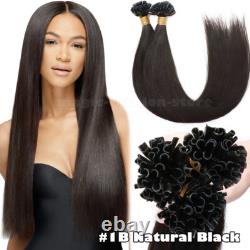 Extensions de cheveux 100 % humains Remy Nail U Tip Fusion kératine pré-liées/Balayage/États-Unis
