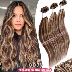 Extensions de cheveux 100 % naturels Remy avec kératine à fusion chaude en pointes U