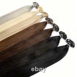 Extensions de cheveux K Tip Keratin Stick vierge humain pré-lié 100 mèches 1g/mèche