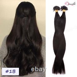 Extensions de cheveux à pointe en U 1G en kératine Remy humain épais 200 mèches