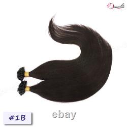 Extensions de cheveux à pointe en U 1G en kératine Remy humain épais 200 mèches