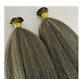 Extensions De Cheveux En Fusion Kinky Yaki à Pointe En Kératine 100 % Cheveux Humains Mélangés Gris