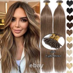 Extensions de cheveux humains 100 % Remy I-Tip pré-collées en fusion de kératine / mèches