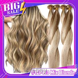 Extensions de cheveux humains 100% Remy Keratin pré-assemblées en U avec colle, 22 pouces, 0,5 g