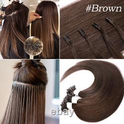 Extensions de cheveux humains 100% Remy U Tip Fusion Keratin Pre Bonded Brown 50g