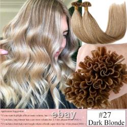Extensions de cheveux humains 100 % Remy à pointes U en kératine fusionnées 18 pouces