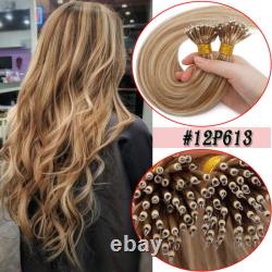 Extensions de cheveux humains 100% Remy de qualité réelle en anneaux nano épais avec embouts de perles micro blonds.