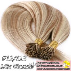 Extensions de cheveux humains 100 % Remy en mèches de kératine pré-adhésives I Tip épaisses 1g/s 300S A
