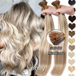 Extensions de cheveux humains 100 % Remy pré-liées à la kératine I-Tip Stick 100/200/300 mèches