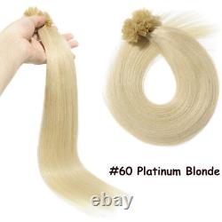 Extensions de cheveux humains 100 % réels pré-collés à la kératine en forme de U, fusion par colle chaude, États-Unis