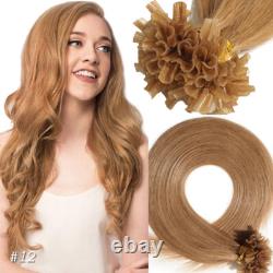 Extensions de cheveux humains Remy 100 % épais 1G à pointe en U avec kératine fusionnée et collée à la colle pour ongles