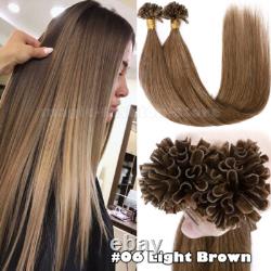 Extensions de cheveux humains Remy Ombre avec pointes en U à fusion de kératine pré-collées 1G