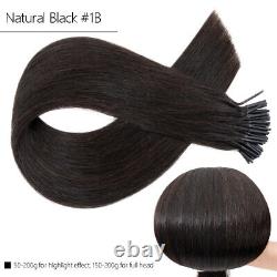 Extensions de cheveux humains Remy VRAI Stick I-Tip Fusion de kératine Pré-bondé Épais 200G